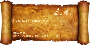 Laskai Ambró névjegykártya